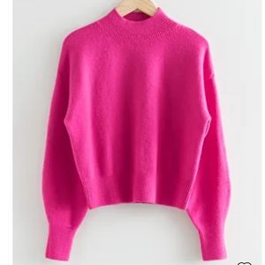 & Other Stories Mock Neck Sweater - Pink - Small